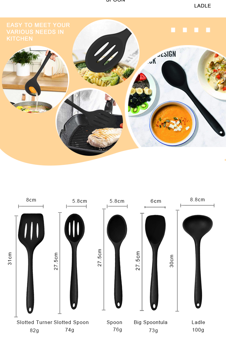 silicone kitchen utensil set