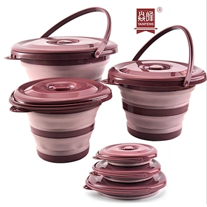 Silicone Folding Bucket for Fishing Retractable Silicone Bucket Car Wash Outdoor Portable Barrel Bathroom Kitchen Camp Bucket