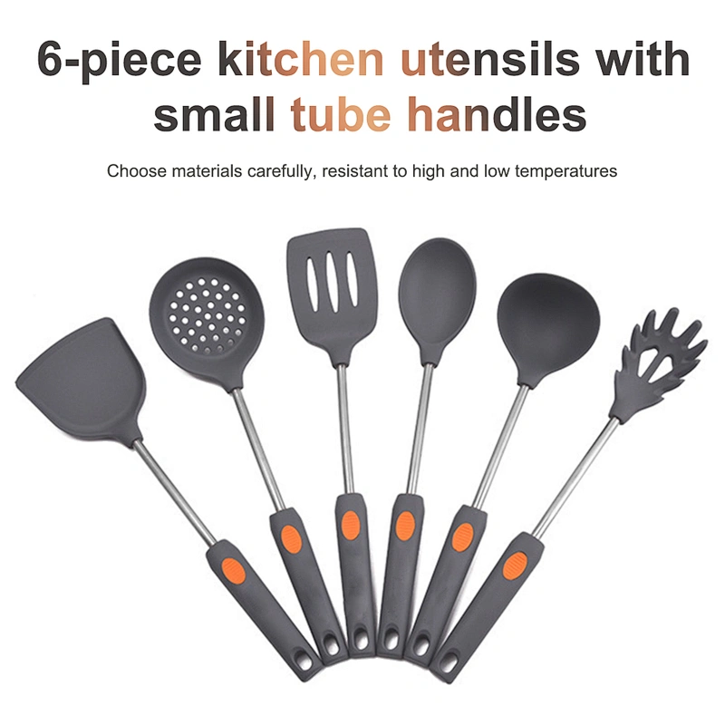 6 pcs stainless steel cookware sets camping kitchenware kitchen accessories gadgets silicone cooking utensils set