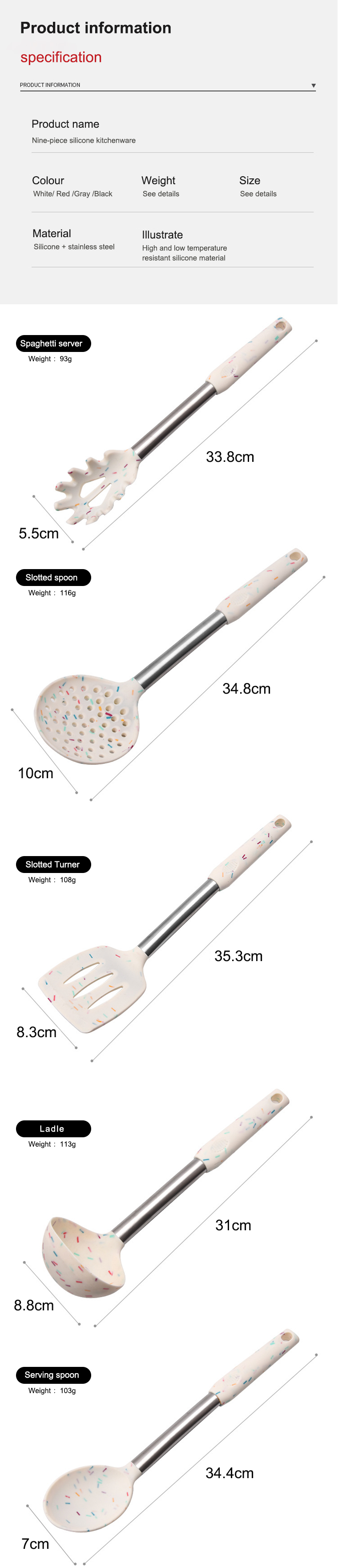 silicone kitchen utensil set