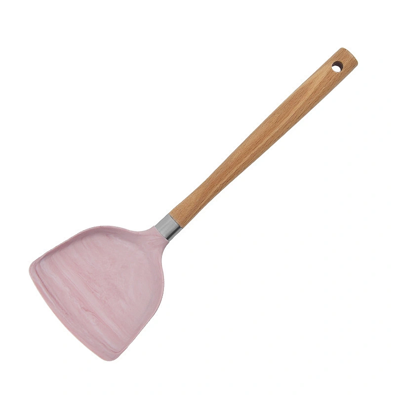 Camping CookWare Kitchen Accessories cooking utensil Tools Set Silicone Kitchen Utensils set with Wooden handle
