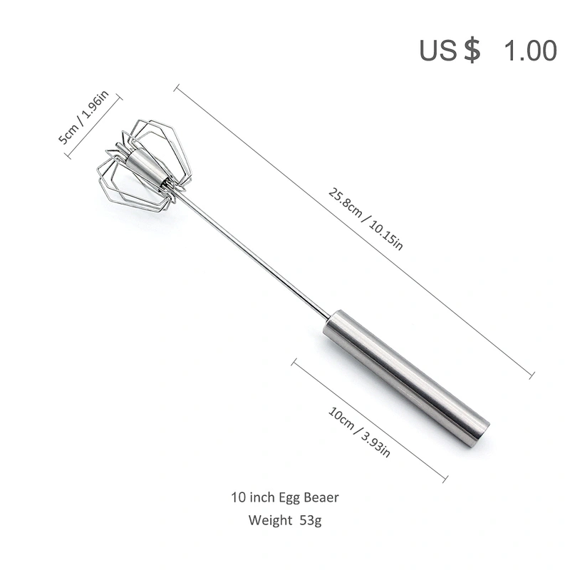 YF Hot Sale Stainless Steel Semi Automatic Egg Beater Whisk For Baking