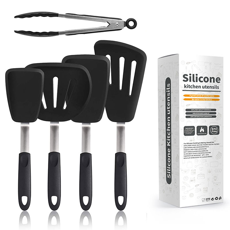 5-Piece Heat Resistant Silicone Spatulas kitchen gadget Silicone Turner Spatula Set cookware sets Silicone Cooking Utensil Set