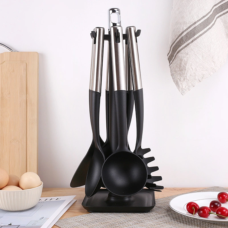 9-piece Nylon Kitchen Cooking Utensil Set Kitchen Utensils Set Rotating Stand accessories Nylon Kitchen Utensils Set