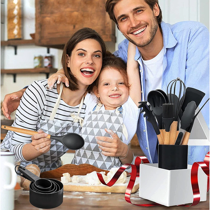 23 pcs Non-Stick Silicone Cooking Kitchen Utensils Spatula Set with Holder Silicone Kitchen Cooking Utensil Set