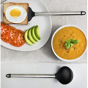11 pcs kitchen cooking set silicone kitchen accessories gadget Silicone Kitchen Utensils Set with Stainless Steel Handles