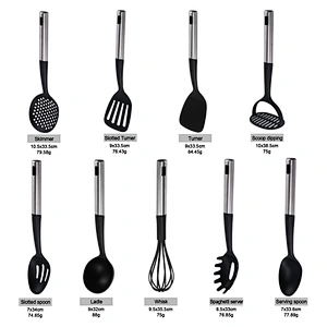 Kitchen Utensil Set Accessories Nylon Cooking Spatula Heat Resistant Nylon Kitchen Cooking Utensils Set With Holder