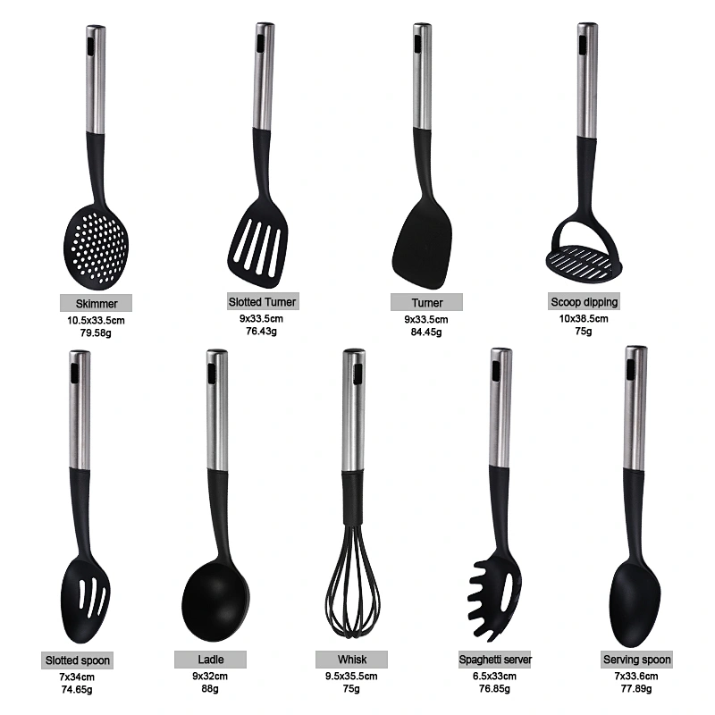 Kitchen Utensil Set Accessories Nylon Cooking Spatula Heat Resistant Nylon Kitchen Cooking Utensils Set With Holder