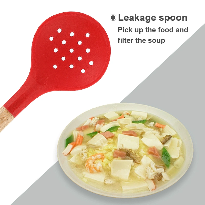 Kitchen Strainer Ladle Slotted Spoon High Heat Resistant Non Stick Cooking Slotted Skimmers For Draining & Frying
