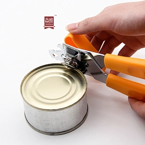 YF Eco-friendly Non-slip Grip Can Opener Orange(OEM Color) Lightweight Stainless Steel Handy Can Opener
