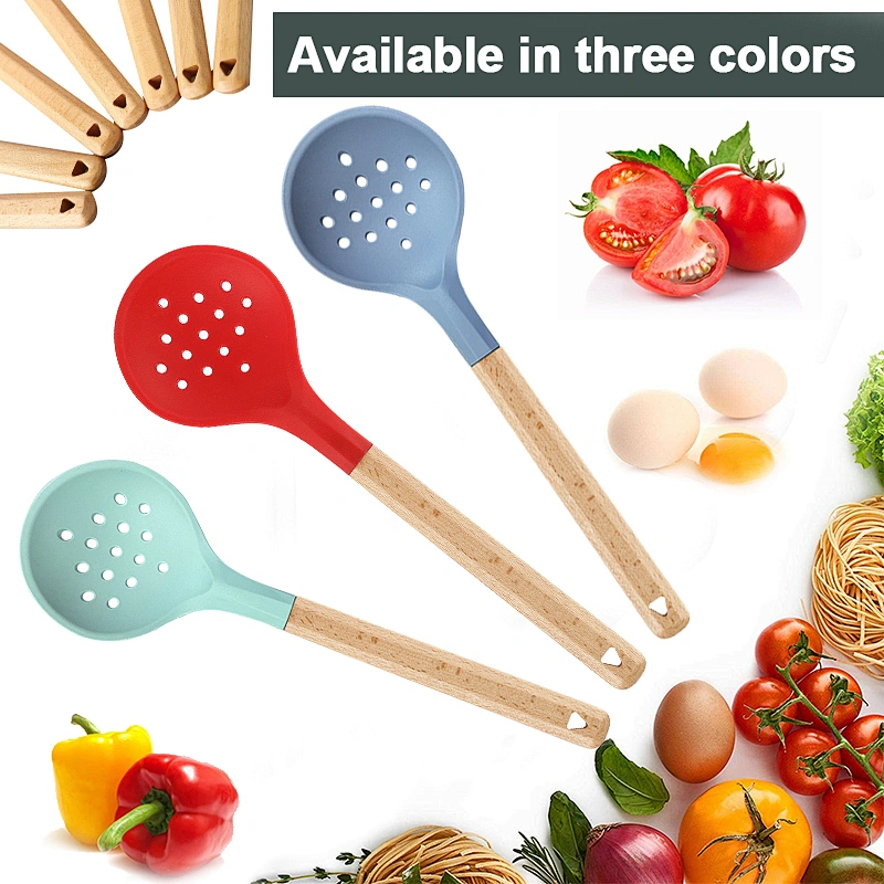 Kitchen Strainer Ladle Slotted Spoon High Heat Resistant Non Stick Cooking Slotted Skimmers For Draining & Frying