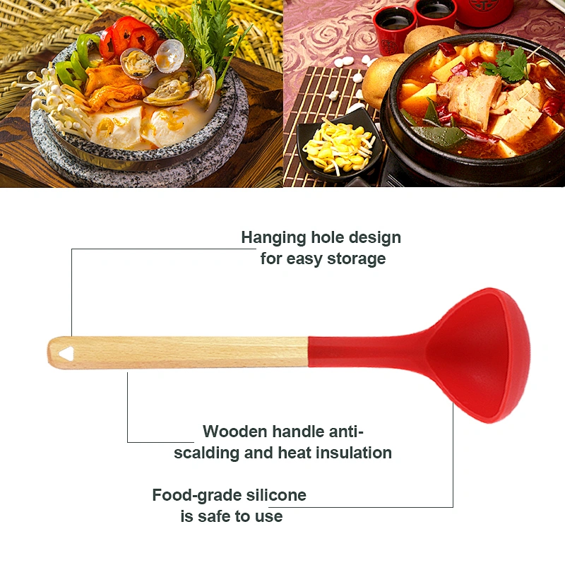 Kitchen Utensil Set Silicone Soup Ladle Kitchen Cooking Serving Spoon High Heat Resistant Silicone Kitchen Ladle