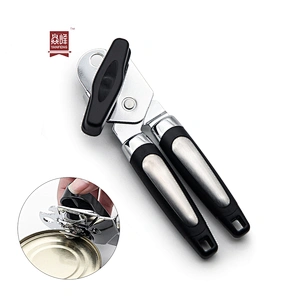 Comfortable grips safety stainless steel black manual can opener