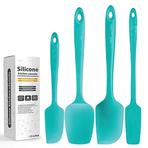 4 pcs Silicone Spatula Set Heat Resistant Nonstick Small and Large Kitchen Spatulas cookware sets Kitchen Utensil Set