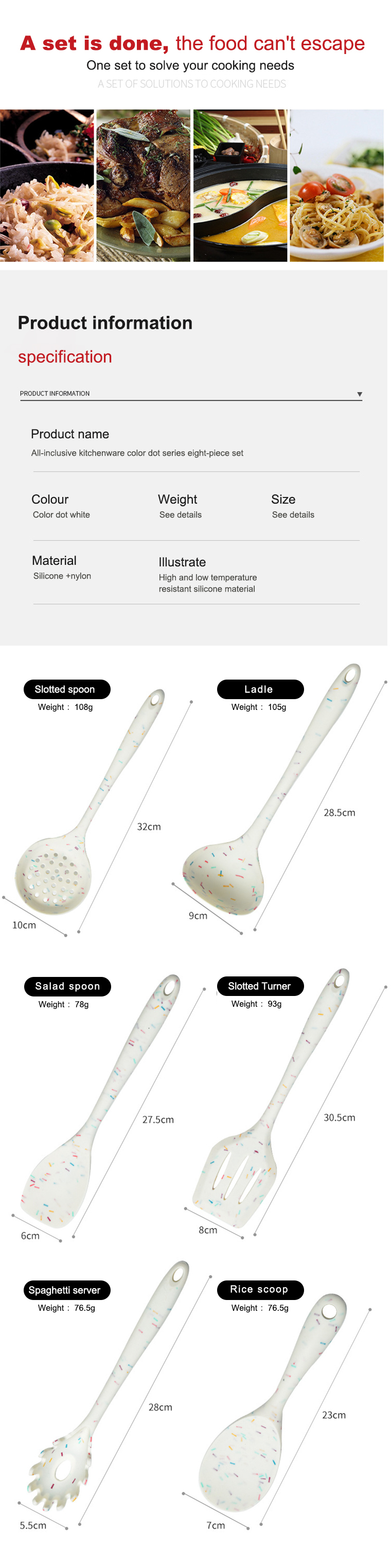 silicone kitchen utensil set