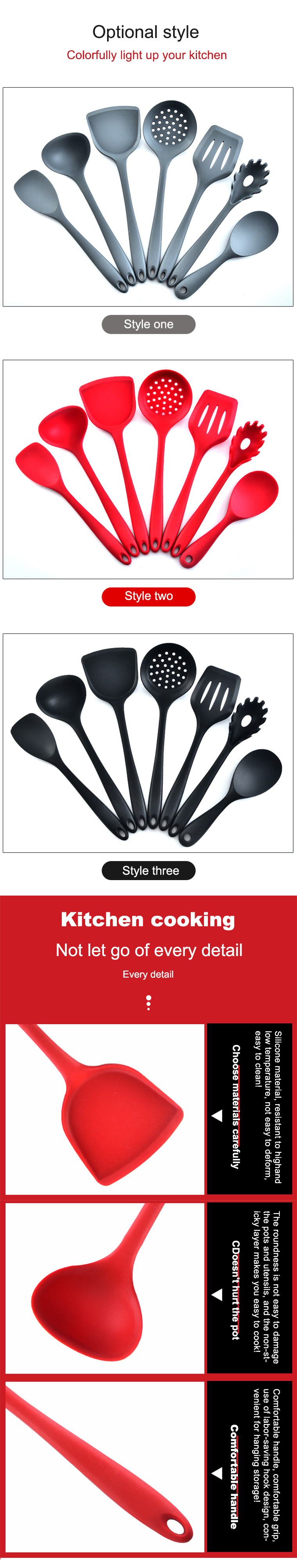 silicone kitchen utensil set