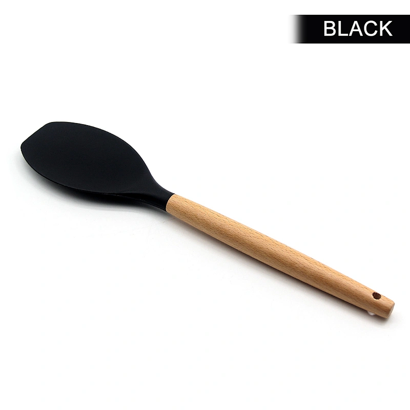 Heat Resistant Silicone Spoonula Spatula Spoon food grade Kitchen silicone salad spoon Non Stick Rubber Cooking Utensil