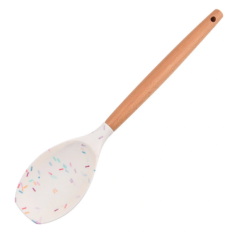 amazon top seller silicone kitchen utensils tool set cookware sets silicone cooking utensils with Wooden Handles