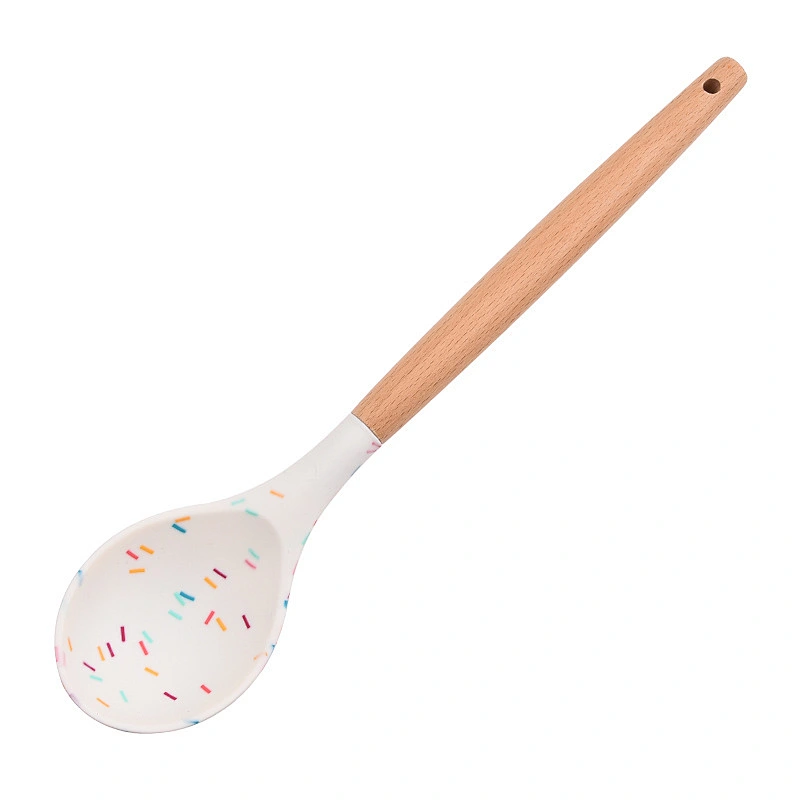 amazon top seller silicone kitchen utensils tool set cookware sets silicone cooking utensils with Wooden Handles