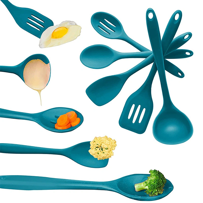 5-Piece Silicone Kitchen Utensil Set One Piece Design Spatulas and Mixing Spoons Silicone Cooking Kitchen Utensil set