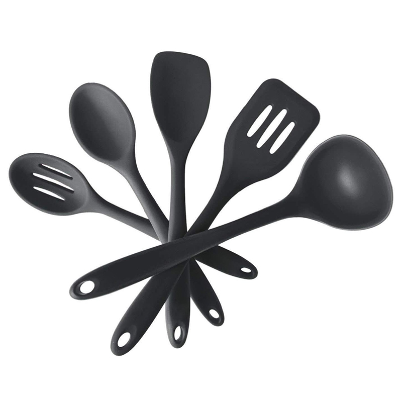5-Piece Silicone Kitchen Utensil Set One Piece Design Spatulas and Mixing Spoons Silicone Cooking Kitchen Utensil set