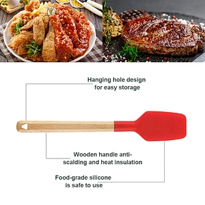 Amazon Hot Selling Kitchen Baking Tools Mixing Shovel Nonstick Heat Resistant Silicone Cooking Spoon Spatula Spoon