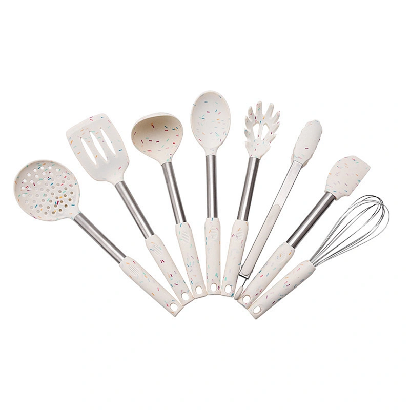 9 pcs kitchen accessories Stainless steel handle kitchenware utensil set cozinh Cookware Set silicone cooking utensils set