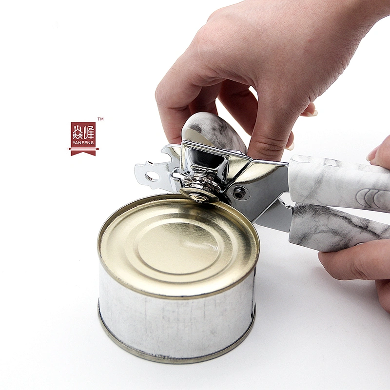 YF Portable Kitchen Gadgets Stainless Steel Marble Manual Can Opener Fit for Various Cans Tin Opener