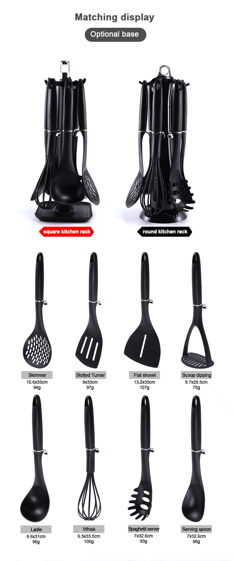 nylon kitchen utensil set