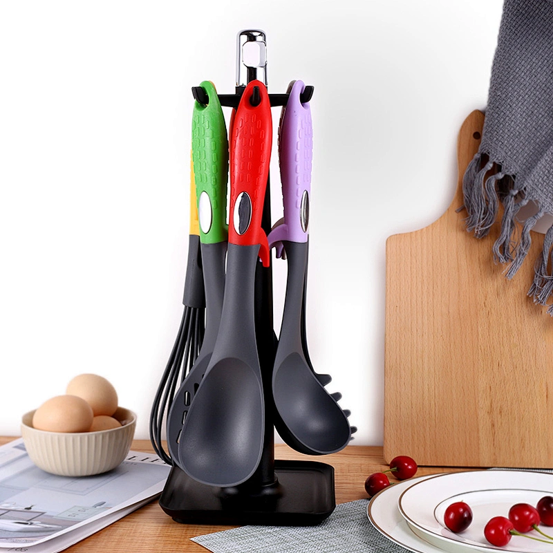 9-piece Nylon Kitchen Cooking Utensil Set Kitchen Utensils Set Rotating Stand accessories Nylon Kitchen Utensils Set