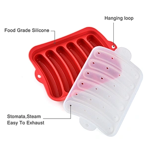 Hot Selling Food Grade hot dog silicone sausage stuffing machine maker mold Baking Tools DIY Silicone Hot Dog Mold