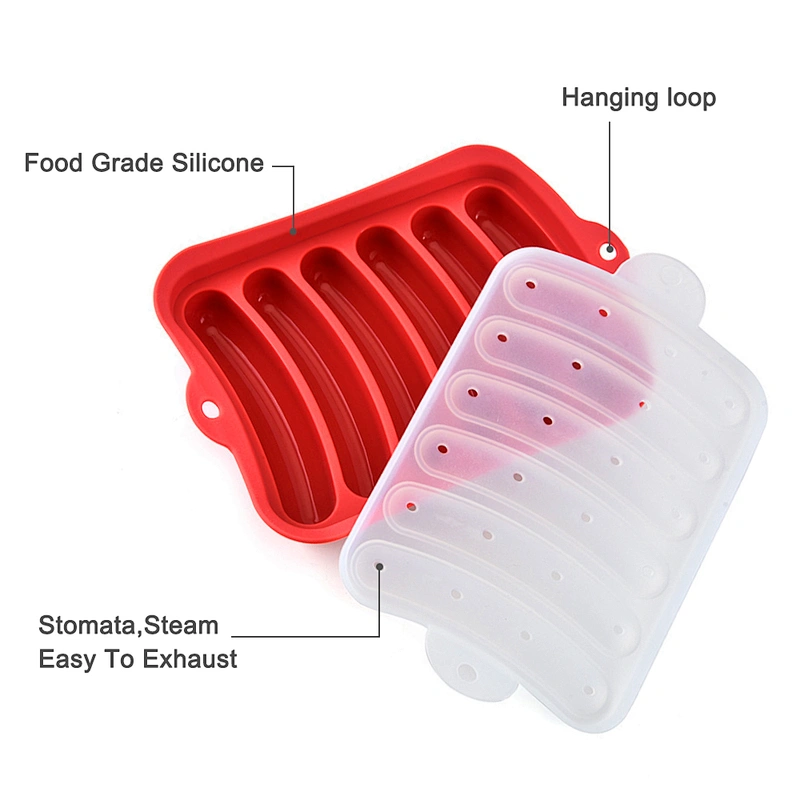 Hot Selling Food Grade hot dog silicone sausage stuffing machine maker mold Baking Tools DIY Silicone Hot Dog Mold