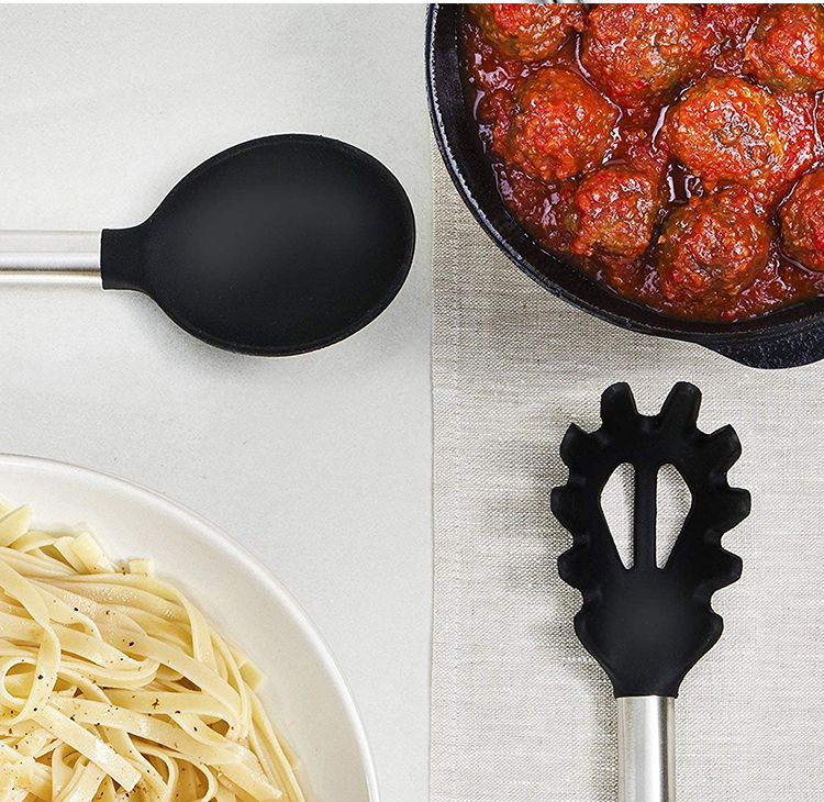 white silicone cooking utensils