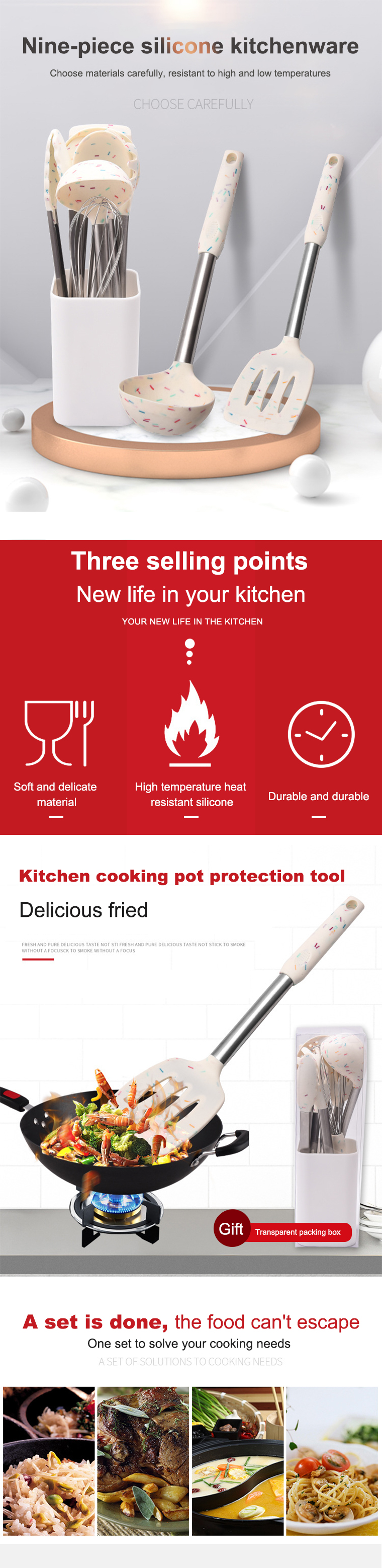silicone kitchen utensil set
