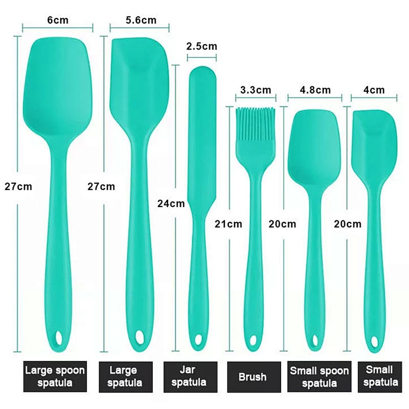 6 Piece spatulas silicone Heat Resistant Non Stick Silicone baking spatula Kitchen Utensils set Silicone Spatula Set