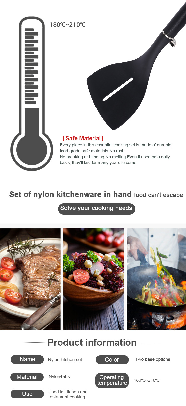 nylon kitchen utensil set