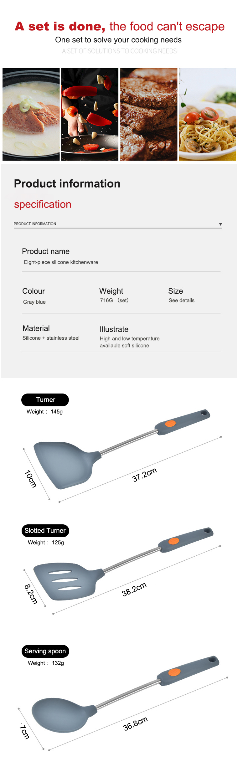 silicone kitchen utensil set