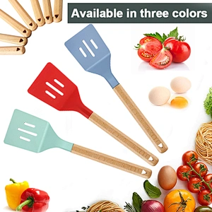 Amazon Hot Sale Food Grade Kitchen Turner Kitchen accessories Non-Stick heat resistant Cooking Utensils Silicone Turner