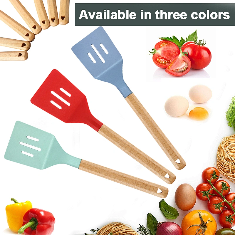 Amazon Hot Sale Food Grade Kitchen Turner Kitchen accessories Non-Stick heat resistant Cooking Utensils Silicone Turner