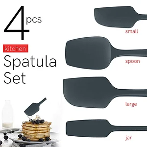 4 pcs Silicone Spatula Set Heat Resistant Nonstick Small and Large Kitchen Spatulas cookware sets Kitchen Utensil Set