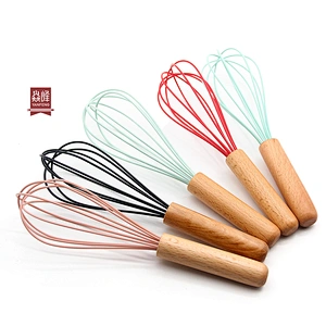 Kitchen gadget food grade manual egg tools silicone Egg Beater Whisk Cooking Baking Egg Tools for Blending Whisking