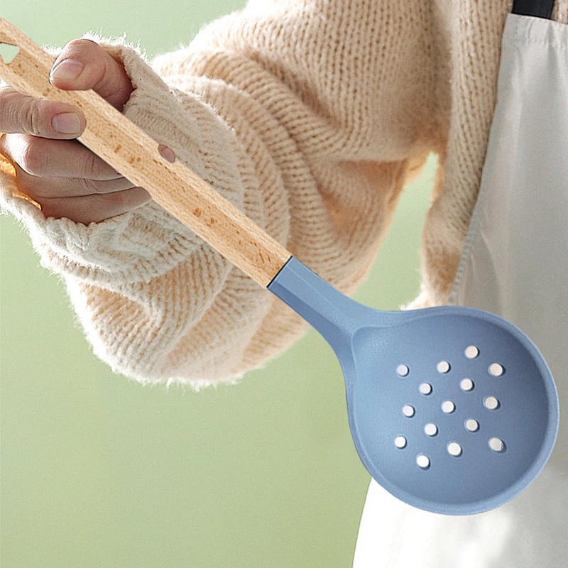 Kitchen Strainer Ladle Slotted Spoon High Heat Resistant Non Stick Cooking Slotted Skimmers For Draining & Frying