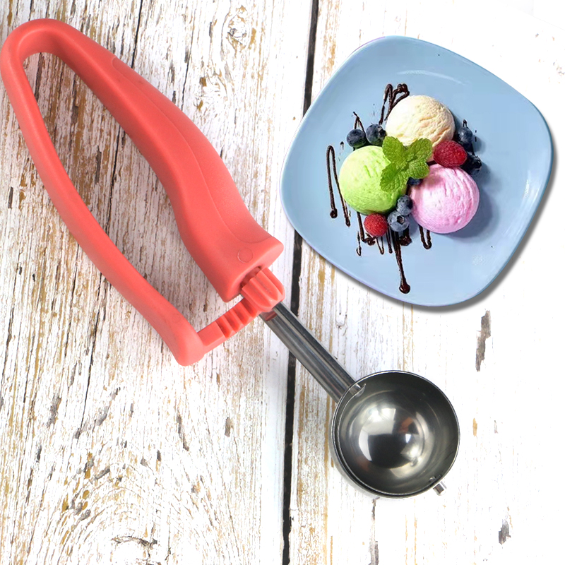 Kitchen Accessories Stainless Steel Ice Cream Scoop Fruit Ball Scoop Watermelon Ball Cookie Trigger Scoop