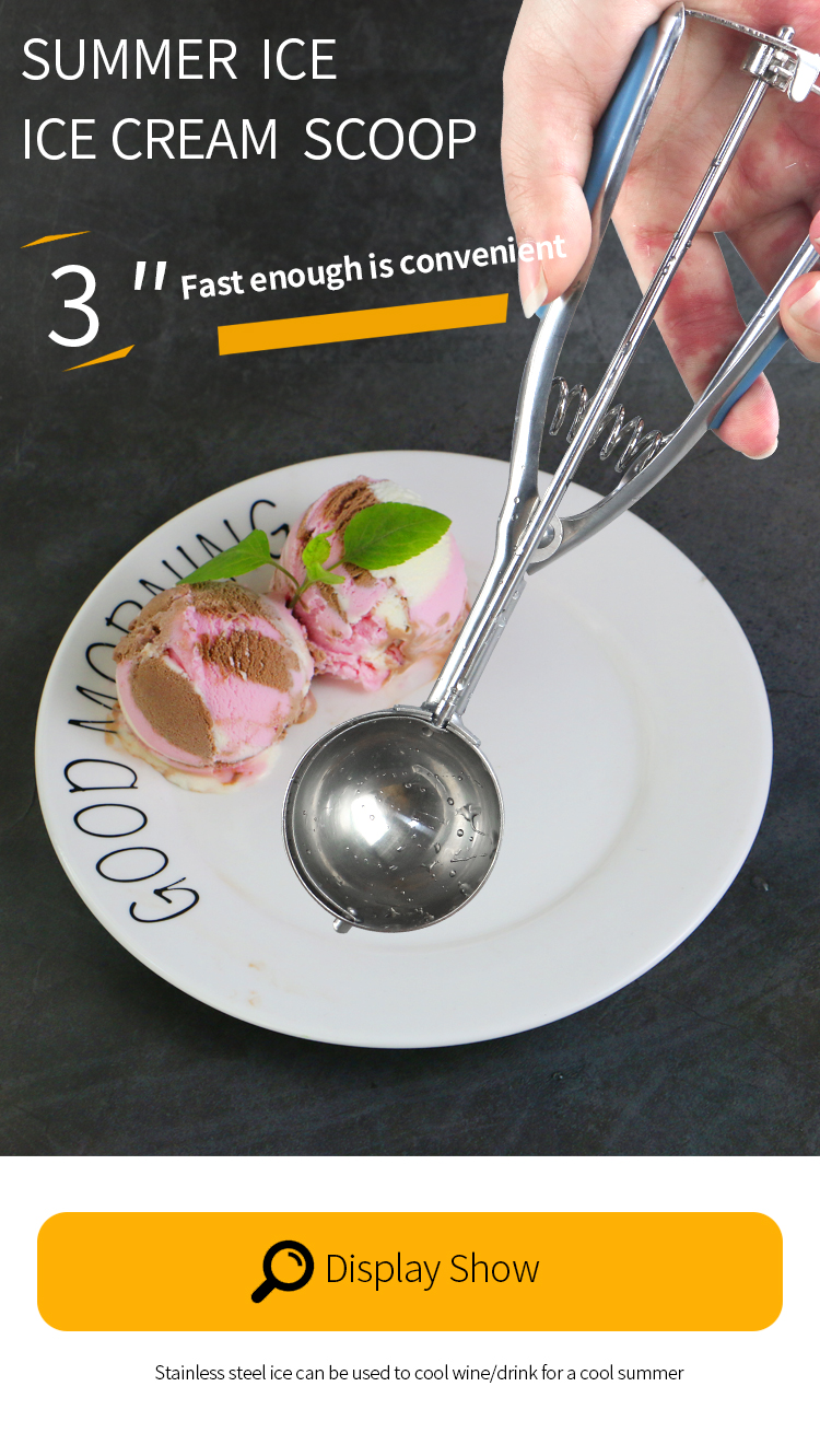 Amazon hot sales eco-friendly Fruit Ball Scoop Kitchen Accessories stainless steel ice cream scoop