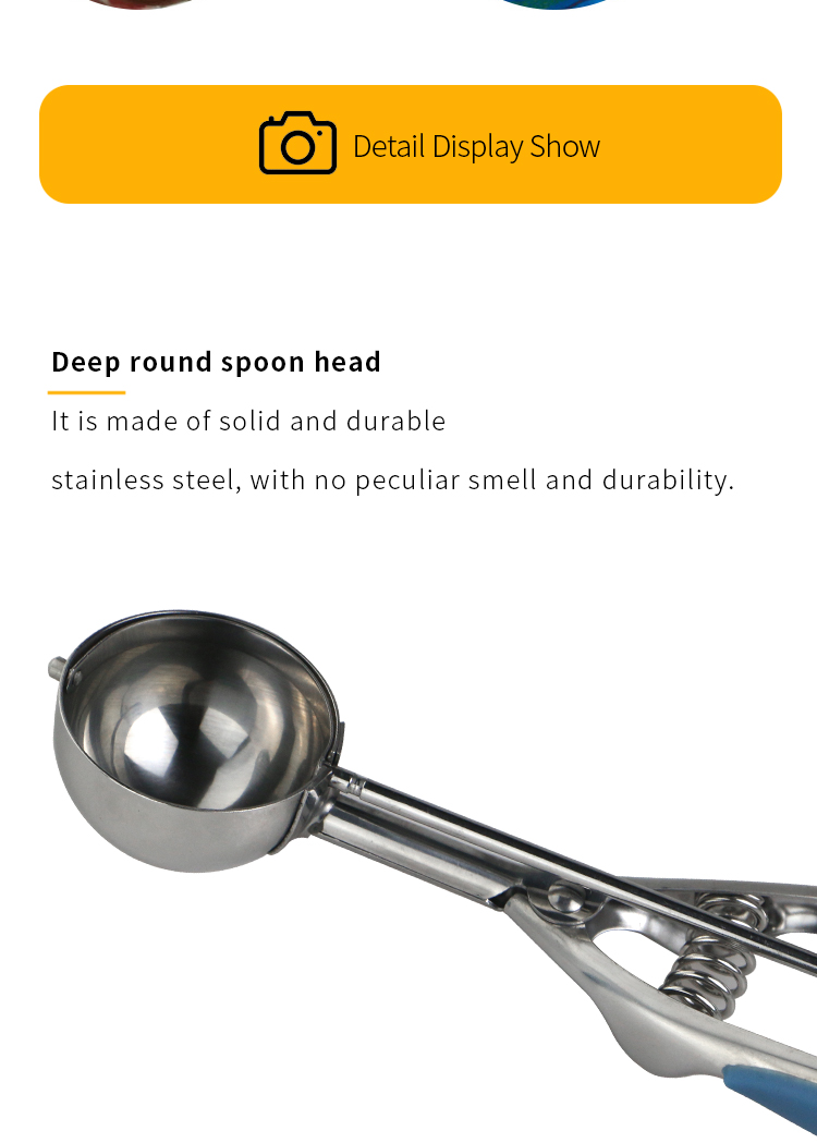 Amazon hot sales eco-friendly Fruit Ball Scoop Kitchen Accessories stainless steel ice cream scoop