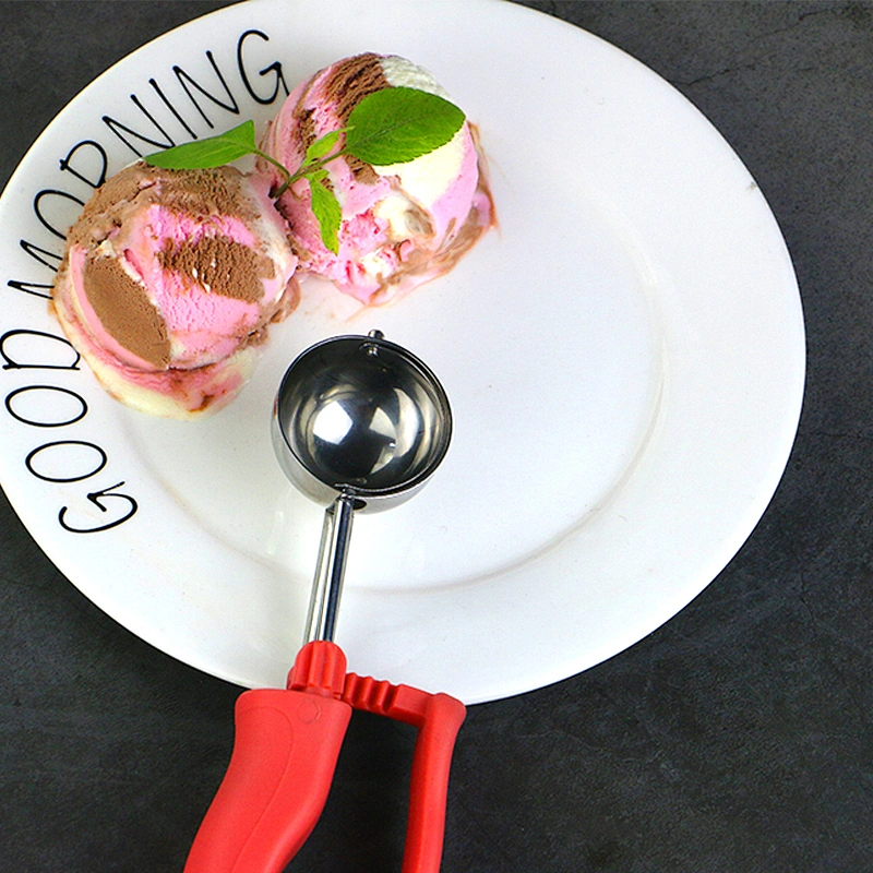 Kitchen Accessories Stainless Steel Ice Cream Scoop Fruit Ball Scoop Watermelon Ball Cookie Trigger Scoop