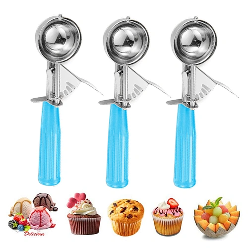 Kitchen Scoops and Ice Cream Scoop Multi-Function Stainless steel ice cream scoop with Trigger Release