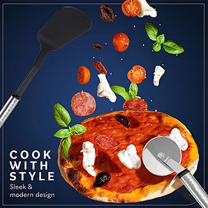 Amazon Hot Selling kitchen utensils supplier Cookware Sets Nylon kitchen  utensils Stainless steel handle Cooking Utensils Set