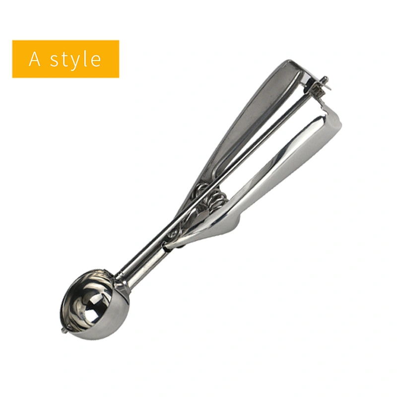 Hot Sales Ice Creem Spoon Stainless Steel Cookie Scoop Ice Cream Scoop with Trigger Fruit Scoop Spoon