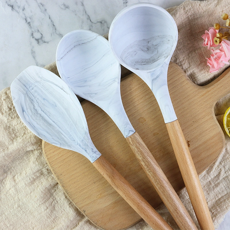 amazon top seller 12 Piece silicone kitchen accessories cooking utensils set marble cookware cozinha silicone kitchen utensils
